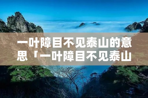 一叶障目不见泰山的意思「一叶障目不见泰山的意思是什么的来历」