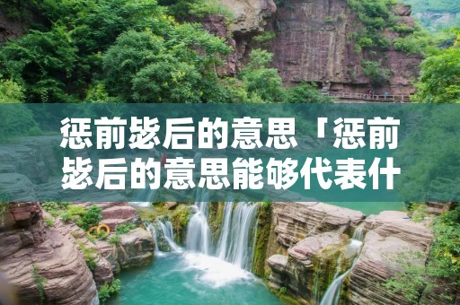 惩前毖后的意思「惩前毖后的意思能够代表什么生肖」