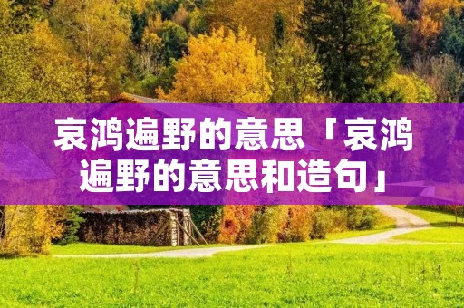 哀鸿遍野的意思「哀鸿遍野的意思和造句」