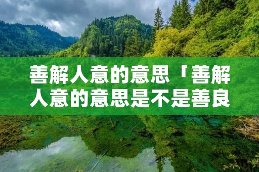 善解人意的意思「善解人意的意思是不是善良」 善解人意的意思「善解人意的意思是不是善良」