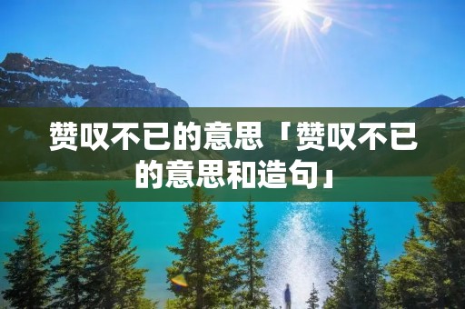 赞叹不已的意思「赞叹不已的意思和造句」