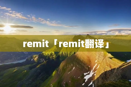 remit「remit翻译」