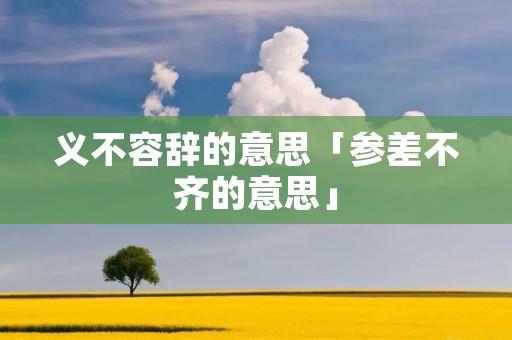 义不容辞的意思「参差不齐的意思」