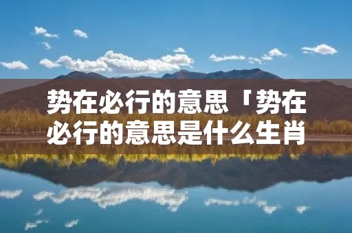 势在必行的意思「势在必行的意思是什么生肖」