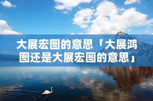 大展宏图的意思「大展鸿图还是大展宏图的意思」