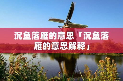 沉鱼落雁的意思「沉鱼落雁的意思解释」 沉鱼落雁的意思「沉鱼落雁的意思解释」
