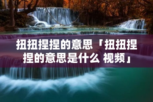 扭扭捏捏的意思「扭扭捏捏的意思是什么 视频」