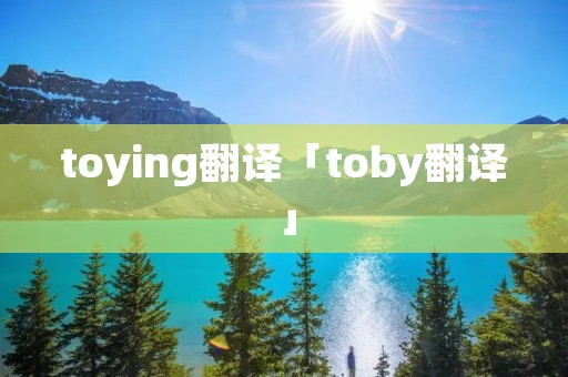 toying翻译「toby翻译」 toying翻译「toby翻译」