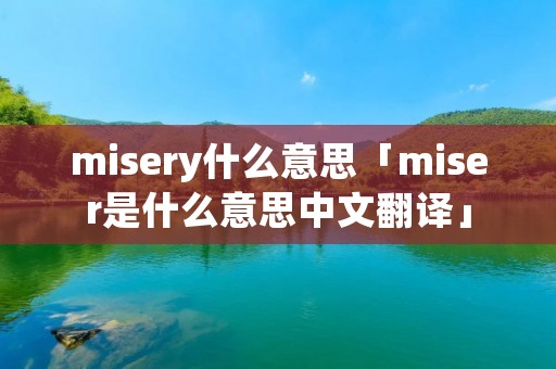misery什么意思「miser是什么意思中文翻译」