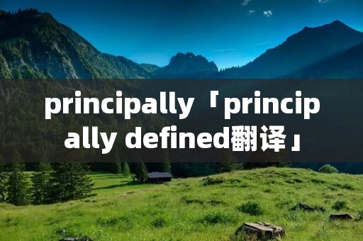 principally「principally defined翻译」