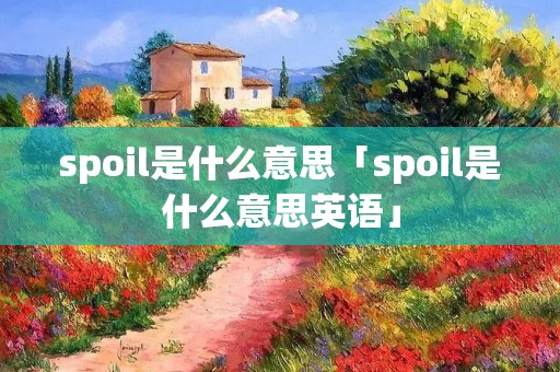 spoil是什么意思「spoil是什么意思英语」