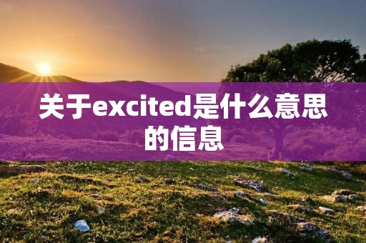 关于excited是什么意思的信息