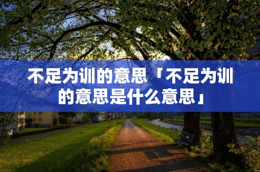 不足为训的意思「不足为训的意思是什么意思」