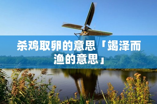 杀鸡取卵的意思「竭泽而渔的意思」