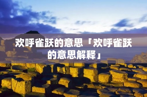 欢呼雀跃的意思「欢呼雀跃的意思解释」