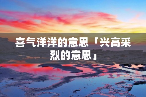 喜气洋洋的意思「兴高采烈的意思」