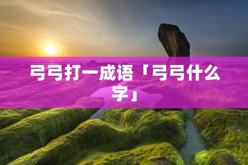 弓弓打一成语「弓弓什么字」