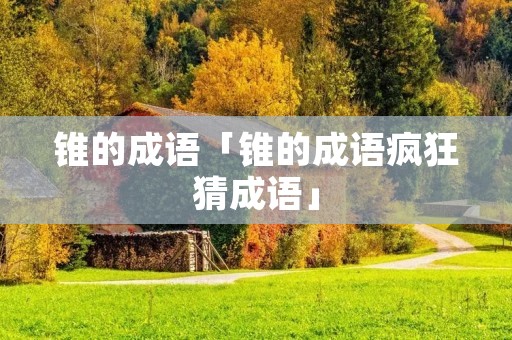 锥的成语「锥的成语疯狂猜成语」