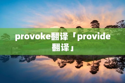 provoke翻译「provide翻译」