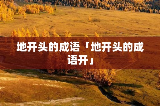 地开头的成语「地开头的成语开」