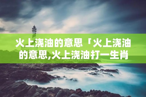 火上浇油的意思「火上浇油的意思,火上浇油打一生肖」