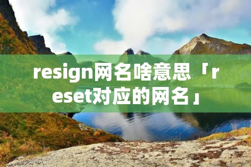 resign网名啥意思「reset对应的网名」 resign网名啥意思「reset对应的网名」