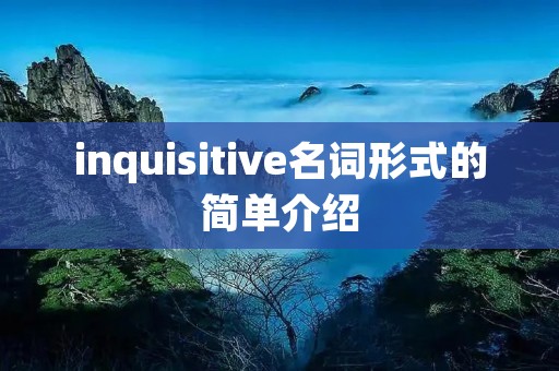 inquisitive名词形式的简单介绍 inquisitive名词形式的简单介绍