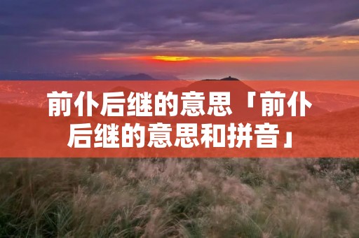 前仆后继的意思「前仆后继的意思和拼音」