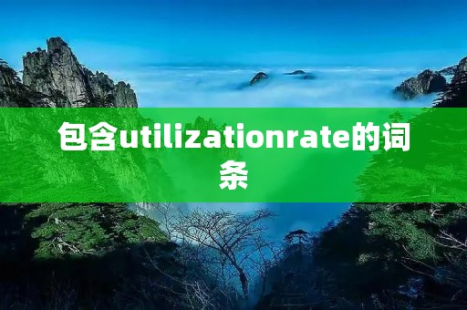 包含utilizationrate的词条