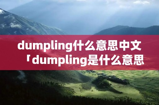 dumpling什么意思中文「dumpling是什么意思啊」