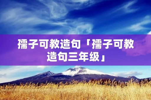 孺子可教造句「孺子可教造句三年级」