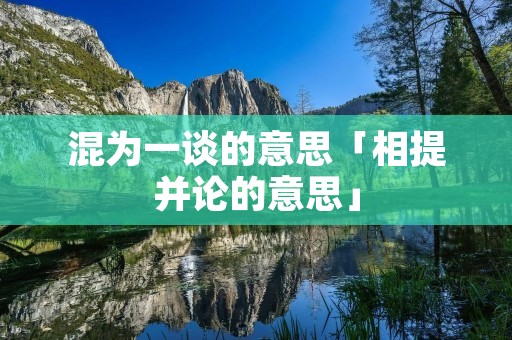 混为一谈的意思「相提并论的意思」