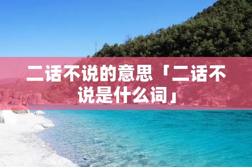 二话不说的意思「二话不说是什么词」