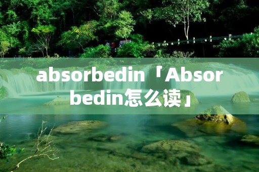absorbedin「Absorbedin怎么读」