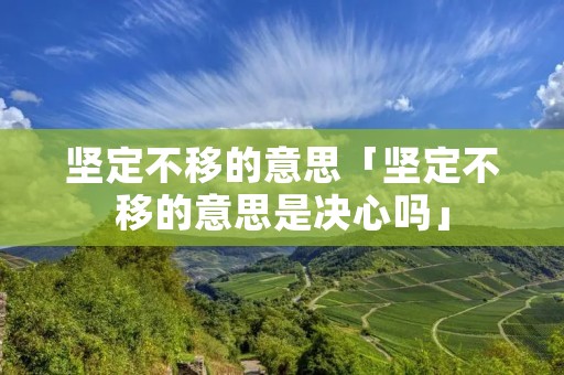 坚定不移的意思「坚定不移的意思是决心吗」