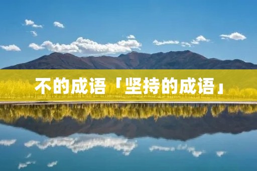 不的成语「坚持的成语」