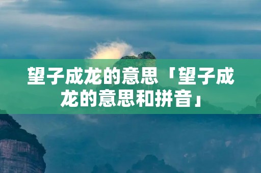 望子成龙的意思「望子成龙的意思和拼音」