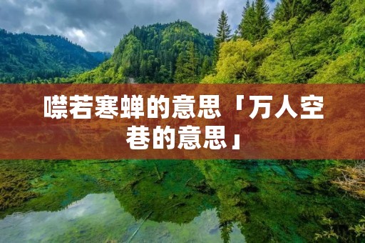 噤若寒蝉的意思「万人空巷的意思」