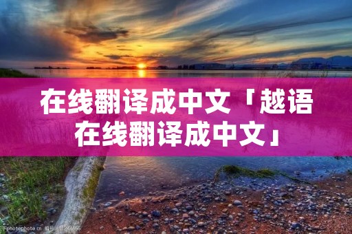 在线翻译成中文「越语在线翻译成中文」