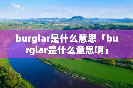burglar是什么意思「burglar是什么意思啊」