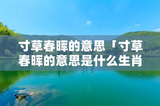 寸草春晖的意思「寸草春晖的意思是什么生肖」