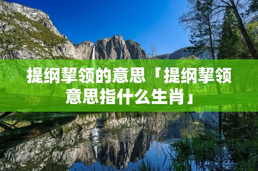提纲挈领的意思「提纲挈领意思指什么生肖」