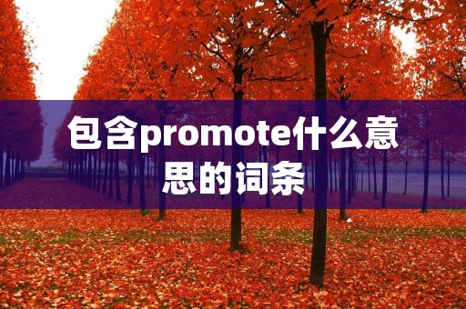 包含promote什么意思的词条