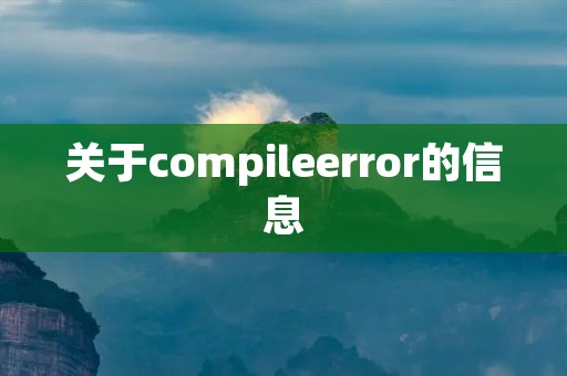 关于compileerror的信息