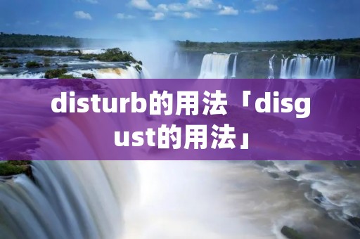 disturb的用法「disgust的用法」
