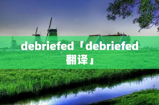 debriefed「debriefed翻译」