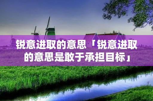 锐意进取的意思「锐意进取的意思是敢于承担目标」