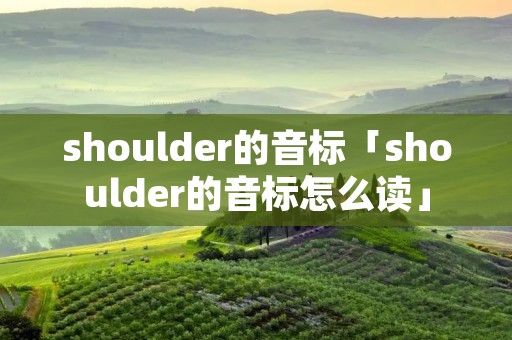 shoulder的音标「shoulder的音标怎么读」