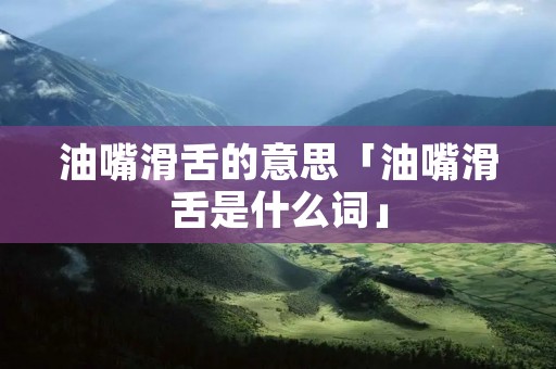 油嘴滑舌的意思「油嘴滑舌是什么词」