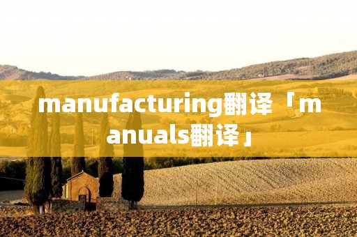 manufacturing翻译「manuals翻译」